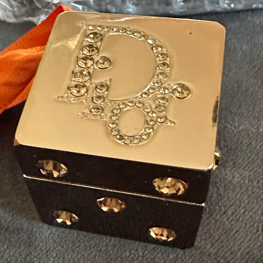 Dior Black and Gold Dice Charm